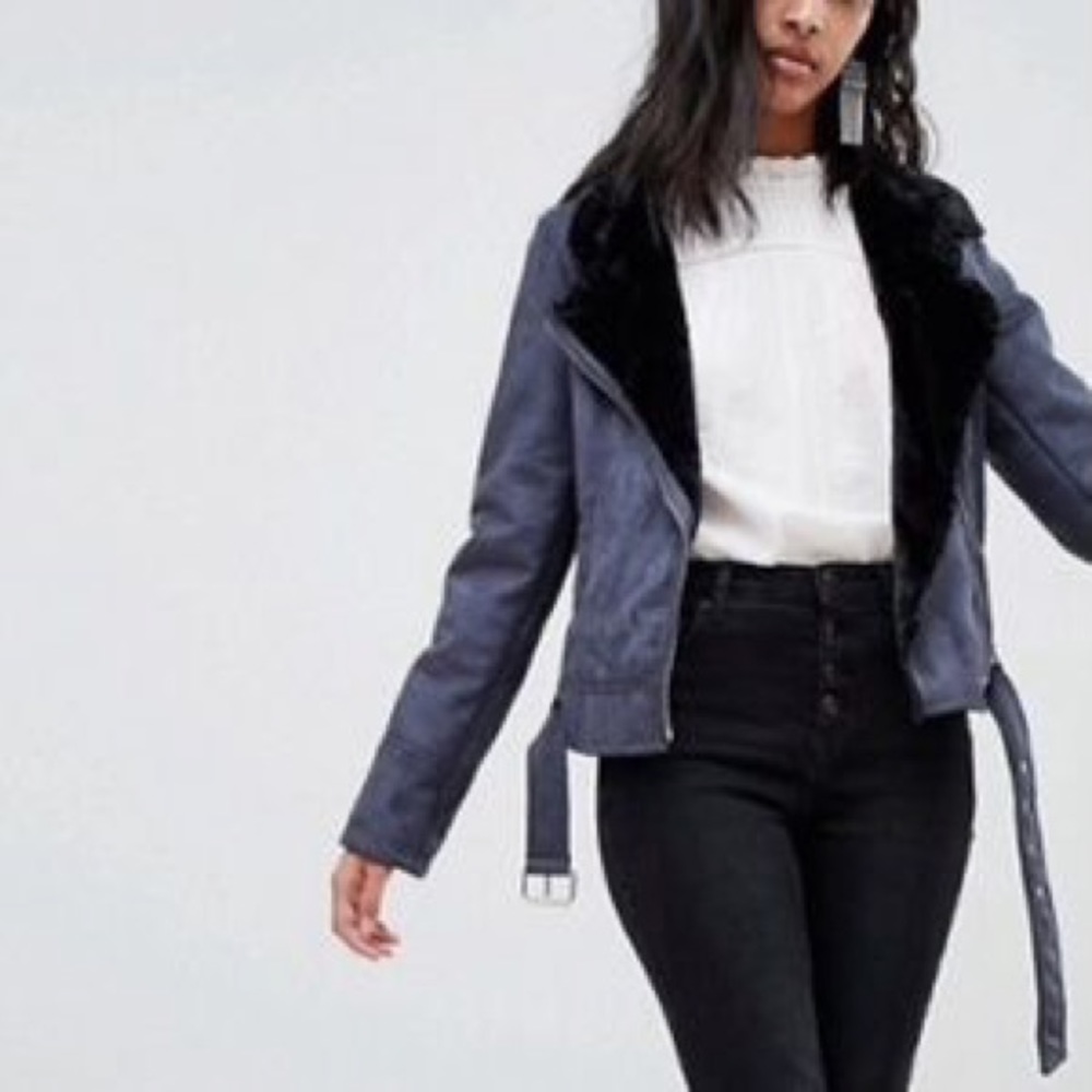 Barney’s Originals Jacket With Faux Fur Collar
